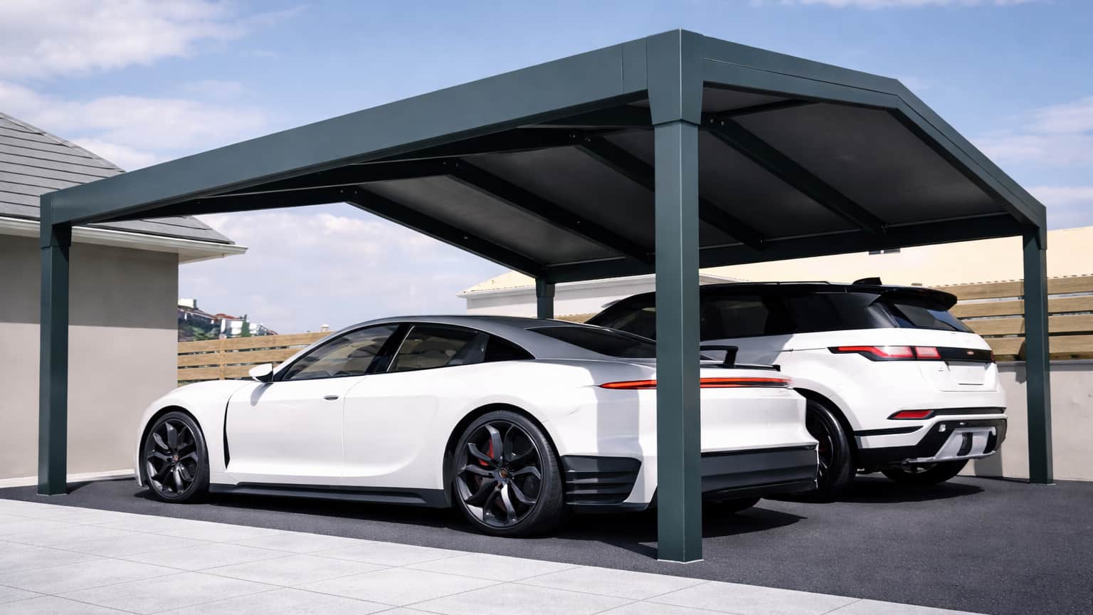 Auvents et Carports Modernes de MITJAVILA : Protection Solaire Élégante