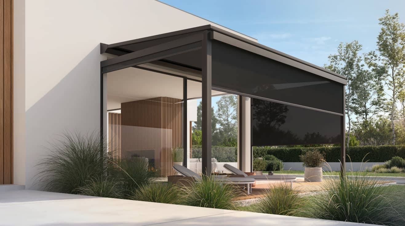 Pergola 4x3m à prix réduit | Stores motorisés intégrés